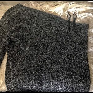 Vintage One Shoulder Silver Metallic Top